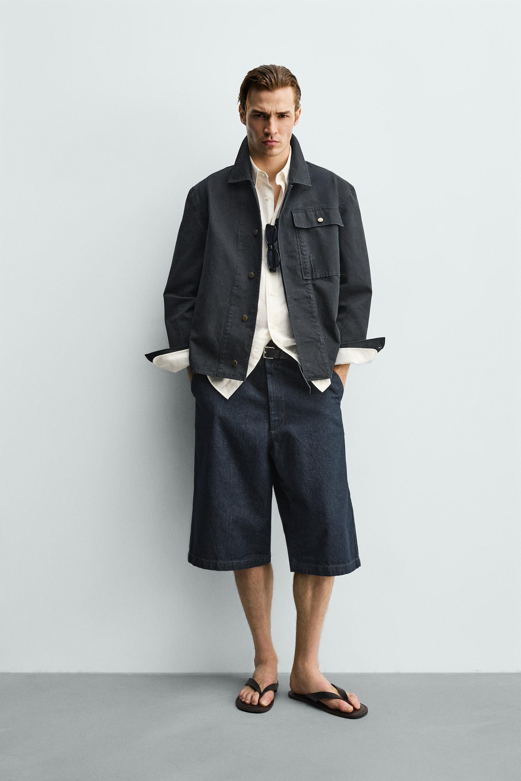 RELAXED FIT DENIM JORTS